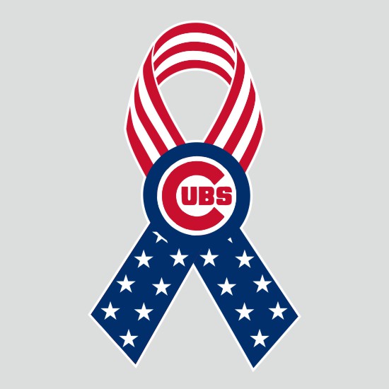 Chicago Cubs Ribbon American Flag logo iron on paper